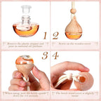 Rtteri 100 Pcs Hanging Car Air Freshener Diffuser Bottles Empty Glass Perfume Diffuser Vials Refillable Oil Aromatherapy Pendant with Wooden Caps and Hanging String for Car Home Office Decor(Drop)