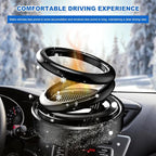 Solar Rotating Car Air Freshener, Solar Energy Refillable Car Dashboard Aromatherapy Ornament, Double Ring Fragrance Diffuser Decorative Accessories for Vehicle Home Office (Black)