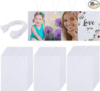 Maitys 25 Pieces Sublimation Air Freshener Blanks Sheets Car Scented Hanging Fragrant Fresheners Felt Sheets Blanks DIY with Elastic Rope for Car Interior Decor, Bathroom, Home Hanging Ornaments