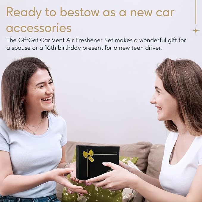Cute Car Air Fresheners Vent Diffuser, 3-Pc Flower Air Vent Clips for Essential Oils, New Car Gifts for Teens and Women, Commuter Gifts, Gift Boxed