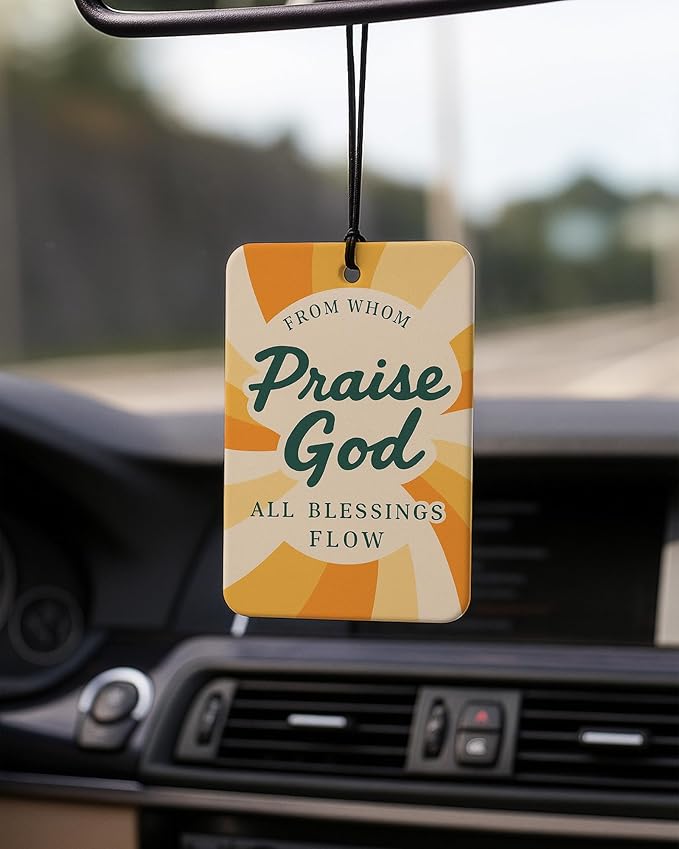 Retro Christian Car Air Freshener 4 Pcs Coconut Scented, Religious Faith Car Accessories Mirror Decor for Women, Strawberry Bible Verse Hanging Air Freshener for Cars Closet Drawer Books