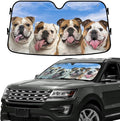 GENANY Cute English Bulldog Dog Group Funny Windshield Sun Shade for Car SUV Truck (55x30 Inches), Car Sun Shade Windshield, Protector Blocks UV, Spring Car Decor