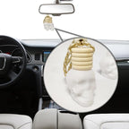 7PCS 15ML Skull Glass Bottle Set, Include Silica Gel Stopper, Wooden Cover, Dropper & Funnel for Car/Home/School Gift/Decoration/Office, White