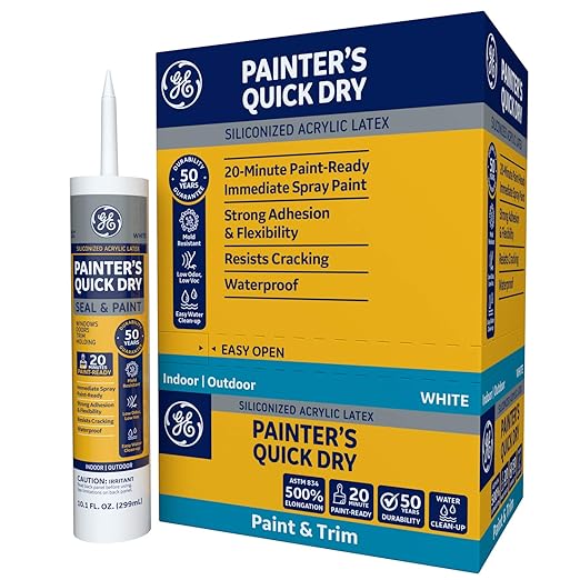 GE Sealants & Adhesives-2709186 Paint Projects Painter's Quick Dry - White , 10.1 Ounce
