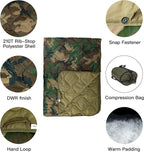 Military Poncho Liner 55”x 79” Camping Blanket Insulation Compact Waterproof for Travel Stadium Outdoor Camping