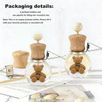 2 Pack Car Air Freshener Diffuser, Refillable Empty Glass Bottles with Vent Clip & Wooden Caps, Drift Car Air Freshener for Essential Oils, Long Lasting Air Fresheners for Car-A5