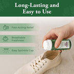 FOOT SENSE All Natural Foot & Shoe Powder, Foot Odor Eliminator for Long-Lasting Odor Control Lasts up to 6 Months, Disinfects & Deodorizes, Safe for Men, Women, Kids, Athletes, 100g