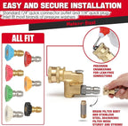 Meteor Blast Pivoting Coupler, 120 Degree with 5 Angles, heavy duty design and Stainless Steel Safety Lock for Pressure Washer Spray Nozzle, Clean Hard to Reach Area, 5000PSI, 1/4” Quick Connect