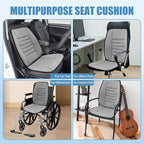 Car Seat Cushion, Memory Foam Cushion for Car Seat, Lumbar Support Pillow, Seat Cushion for Full Back and Seat, Ideal for Car Seat Driver, Office Chair, Wheelchair and Back Pain Relief (Gray)