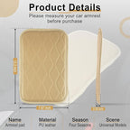 Amiss Auto Center Console Pad, Universal Waterproof Car Armrest Seat Box Cover, Car Interior Accessories, Breathable Leather Auto Armrest Cover Protector for Most Vehicle, SUV, Truck, Car (Beige)