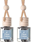 C&E Craft Co Hanging Car Air Freshener Diffuser 2 Pack, Long Lasting Fragrance Oil Car Freshener, Glass Bottle Auto Air Freshener, Made in USA (Clean Cotton)