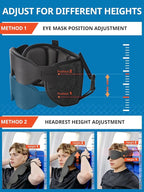Travel Pillows for Airplanes, Airplane Pillow with Eye Mask for Long Flight, Airplane Head Strap for Sleeping, 360° Support Headrest for Car Trip, Stop Bobblehead Travel Essential, Dark Brown