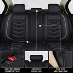 Car Seat Covers 7 Seats for Ford Explorer 2000-2025, Waterproof Durable Compatible Airbag, Premium Leather Seat Protector(7 Seats Standard,Black White)