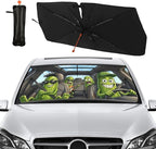 Socira Funny Pickle Car Windshield Sun Shade Umbrella Pickle Gifts Foldable Sunshade for Front Window Auto Windshield Sunshade Covers Car Accessories Protect from Sun Rays Heat 57'' X 30''