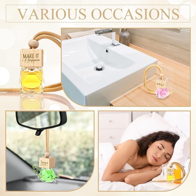10 Pcs Christian Appreciation Gifts Empty Wood Car Freshener Christian Accessories Essential Oil Car Freshener Employee Biblical Gifts for Church Women Men