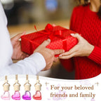 Rtteri 100 Pcs Hanging Car Air Freshener Diffuser Bottles Empty Glass Perfume Diffuser Vials Refillable Oil Aromatherapy Pendant with Wooden Caps and Hanging String for Car Home Office Decor(Heart)
