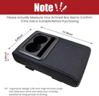 Car Middle Center Console Cover with Cup Holder for Long Driving,Car Armrest Storage Box with 2 Cup Holders for SUV,Truck-2.95in Height-Lifts Arms to Relax Muscles, Scratch-Resistant