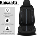 Breathable Premium Car Seat Covers Full Set，3D Air-Mesh Seat Covers for Cars，Comfortable Safety Airbag Compatible，Universal for Most Cars Sedan Truck SUV(Black/Gray)