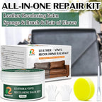 White Leather Repair Kit, Leather Recoloring Balm – Restore & Repair Faded Leather on Couches, Car Seats, Shoes & Furniture | Leather Color Restorer & Conditioner | Easy DIY Application