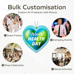 HINFKA 10-1000 Pcs Custom Air Fresheners with Picture – Personalized Double-Sided Car Freshener with Logo or Photo, Bulk Customized Gifts for Business Events and Branding (A04-Heart)