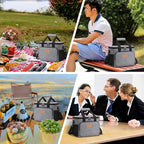 iknoe Insulated Lunch Bag, Foldable 14L Cooler Bag for Men & Women, Leakproof Thermal Design, Great for Office, Picnic, Travel, Lunch Box, Grey New