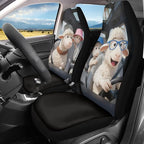 Cute Car Seat Covers Front Seats Breathable Front Seat Covers Sheep Stretch Polyester Fabric Cover Removable Automotive Accessories Suitable for Most Cars,SUV,Sedan