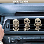 Halloween Skull Car Air Fresheners Vent Clips, Cute Skeleton Car Dashboard Air Vent Trim Clip Accessories, Cool Auto Aroma Diffuser Interior Decoration for Christmas Funny Present (3PCS)