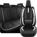 Fit for 98% of Mercedes Benz Car Seat Covers, Premium Nappa Leather Seat Cover, Fully Wrapped Protect Modern Style Seat Cover (5-Seat Standard, Black & White)