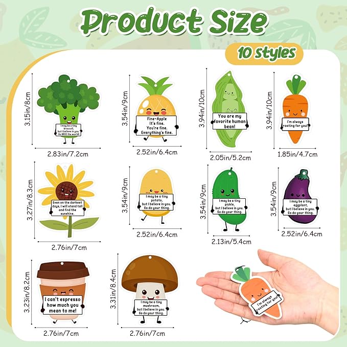 10 Pcs Positive Car Air Fresheners Bulk Employee Appreciation Gift Funny Car Hanging Ornament Scented Incense Chip Dietician Appreciation Gifts for Driver Staff Teacher Nurse Team, 10 Styles