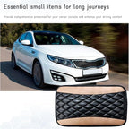 Car Center Console Cushion Pad, Universal Leather Waterproof Armrest Seat Box Cover, Comfortable Auto Armrest Cover Protector, Car Interior Decor Accessories for Most Vehicles (Black & Beige)