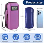 Insulin Cooler Travel Case, Portable Temperature Display Medicine Travel Cooler, Diabetes Case with 2 Reusable Ice Packs TSA Approved for Diabetic Supplies Patent Pending(Purple)