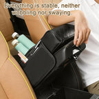Car Armrest Cushion (Black) Multifunctional 5 in 1 Center Console Armrest Cushion with Storage Bag Cup/Phone Holder Tissue Box - Waterproof Car Interior Storage Device
