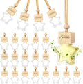 24 Pcs Star Shaped Car Fragrance Diffuser Bottle Bulk - Appreciation Gifts Set Hanging Glass Diffusers with Inspirational Message for Coworker Teacher Staff Thank You Gift (Awesome)