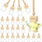 24 Pcs Star Shaped Car Fragrance Diffuser Bottle Bulk - Appreciation Gifts Set Hanging Glass Diffusers with Inspirational Message for Coworker Teacher Staff Thank You Gift (Awesome)