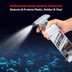 Black Restorer Trim Coating Spray - Advanced Ceramic Protection for Plastic, Rubber, Vinyl on Cars, Trucks, SUVs | Quick Spray, UV Shield, Restores & Protects, 16.9 fl oz