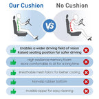 Adult Car Booster Seat Cushion - Memory Foam Car Seat Wedge Cushion - Coccyx Cushion for Tailbone Pain - Driver Seat 3 Inch Height Boost Cushion - for Cars, Trucks, Home & Office Chairs, Black