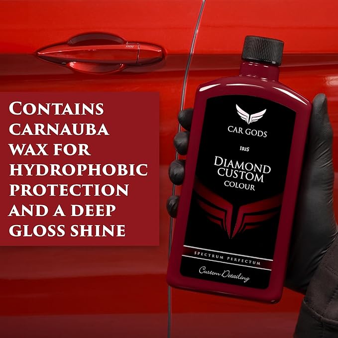 Car Gods Iris Custom Color Dark Red 3-in-1 Polish Wax Color Restorer & Scratch Remover, 16 Colors Available, 17 Fl Oz