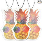 Fresh Fresheners Cute Funny and Aesthetic Car Air Fresheners 4-pack Scented With Premium Oils (Pineapple)