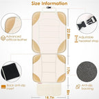 Sinvitron Car Seat Protector for Child Car Seat - Waterproof Non-Slip Leather Mat with 2 Mesh Pockets, Universal Seat Cover for Baby, Pets & Vehicles (1-Pack, Off-White)