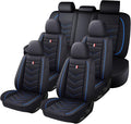 Car Seat Cover 7 Seats for Hyundai Palisade 2020-2025, Durable Wear Resistant Waterproof Sport Seat Cover, Breathable No Odor Premium Leather Vehicle Seat Covers.(Standard,Black Blue)