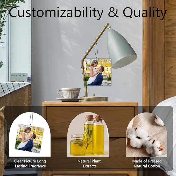 Custom Air Fresheners with Picture, Personalized Photo Air Freshener for Car Wardrobe Bathroom Hanging Ornaments (Square-)