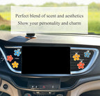 6pcs Car Air Freshener Vent Clips, Daisy Flower Air Diffuser - Blue, Orange, Yellow - Refillable 3.3cm/3cm Car Accessories for Women