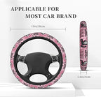 Halloween Ghost Steering Wheel Cover Horror Movie Car Accessories for Men Women with 2 Car Air Freshener, 15 Inch Anti-Slip Car Steering Wheel Covers Universal Fit