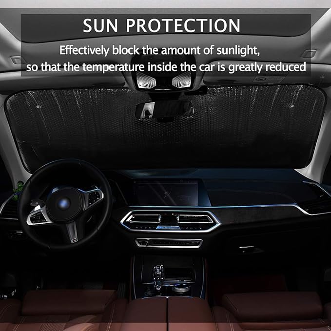 Scary Evil Red Eyes Car Windshield Sun Shade Foldable UV Ray Sun Visor Protector Sunshade to Keep Your Vehicle Cool (55" x 27.6")