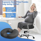 CloudBliss Donut Pillow Seat Cushion for Tailbone Pain Relief and Hemorrhoids, Memory Foam Seat Chair Cushion for Postpartum Pregnancy, Seat Cushions for Men and Women for Home & Office, (Grey-XL)