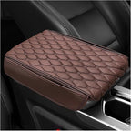 Car Armrest Cushion, Memory Foam Auto Arm Rest Box Protector with 2 Storage Bags, Waterproof Leather Center Console Cover Universal for Most Vehicles, Car Accessories (Coffee)