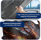 GENANY Dragon Windshield Sun Shade for Car SUV Truck (55x30 Inches), Front Window Visor for Windows, Protector Blocks UV