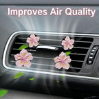 NIIIYTYB 3 Set Cute Car Vent Clips Flower Air Vent Clips for Fresheners Hawaiian Hibiscus and Cherry Blossom Car Accessories Aesthetic Interior Decor for Women Peach Blossom (Pink)