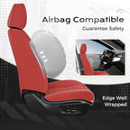 Coverado Car Seat Cover, Cover for Cars Full Seat, Premium Leather, Universal Fit Waterproof Seat Protectors, Car Seat Cushion Non-Slip for Most Cars-Red