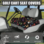 Biyejit Golf Cart Seat Covers with 4 Pockets Golf Cart Seat Towel Blanket Fits 2-Seat Golf Carts, Golf Cart Accessories
